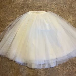 Chic Cream A-Line Tulle Skirt